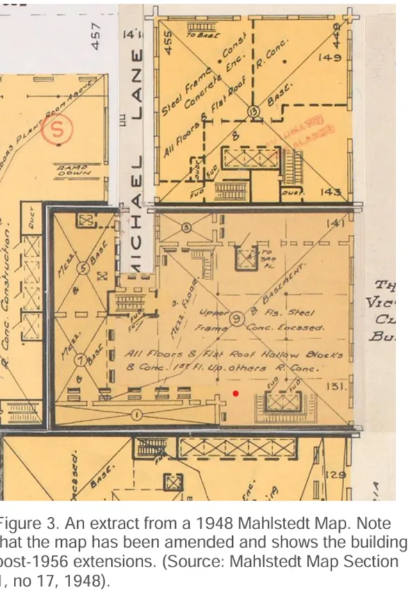 1948 floor plan of the Victoria Club — Great Bookie Robbery, Melbourne 1976 crime gangs